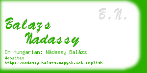 balazs nadassy business card